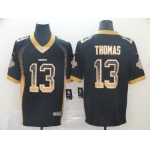 Men's New Orleans Saints #13 Michael Thomas Black Drift Fashion Color Rush Limited Stitched NFL Jersey
