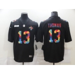 Men's New Orleans Saints #13 Michael Thomas Multi-Color Black 2020 NFL Crucial Catch Vapor Untouchable Nike Limited Jersey