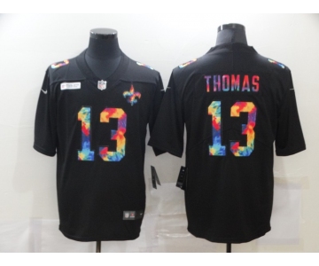 Men's New Orleans Saints #13 Michael Thomas Multi-Color Black 2020 NFL Crucial Catch Vapor Untouchable Nike Limited Jersey