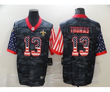 Men's New Orleans Saints #13 Michael Thomas USA Camo 2020 Salute To Service Stitched NFL Nike Limited Jersey
