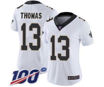 Nike Saints #13 Michael Thomas White Women's Stitched NFL 100th Season Vapor Limited Jersey