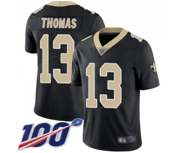 Saints #13 Michael Thomas Black Team Color Men's Stitched Football 100th Season Vapor Limited Jersey