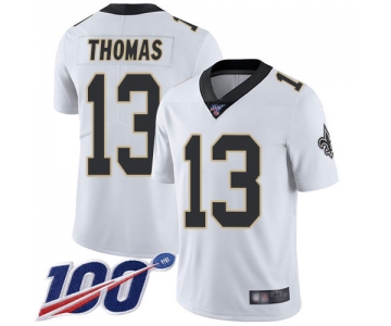 Saints #13 Michael Thomas White Men's Stitched Football 100th Season Vapor Limited Jersey