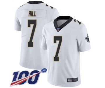 Nike Saints #7 Taysom Hill White Men's Stitched NFL 100th Season Vapor Limited Jersey