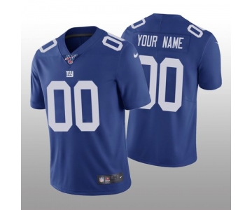 Men's New York Giants Custom Royal Vapor Limited 100th Season Jersey