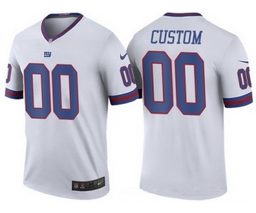 Men's New York Giants White Custom Color Rush Legend NFL Nike Limited Jersey