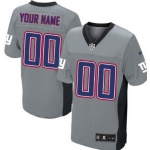 Men's Nike New York Giants Customized Gray Shadow Elite Jersey