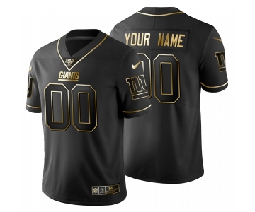 New York Giants Custom Men's Nike Black Golden Limited NFL 100 Jersey
