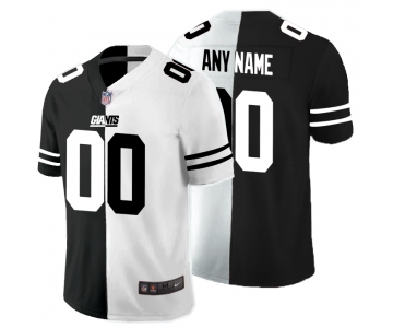 Nike New York Giants Customized Black And White Split Vapor Untouchable Limited Jersey