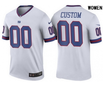 Women's New York Giants White Custom Color Rush Legend NFL Nike Limited Jersey