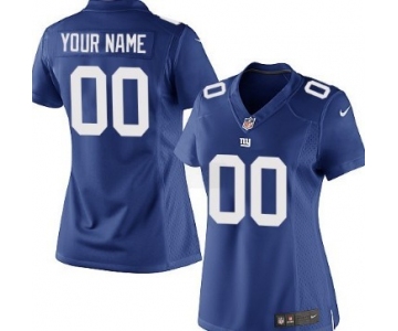 Women's Nike New York Giants Customized Blue Limited Jersey