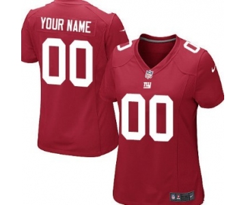 Women's Nike New York Giants Customized Red Limited Jersey