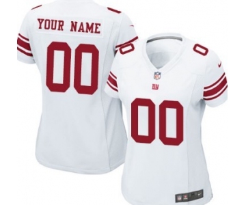 Women's Nike New York Giants Customized White Limited Jersey