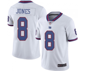 Giants #8 Daniel Jones White Men's Stitched Football Limited Rush Jersey