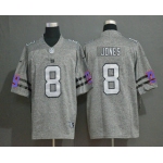 Men's New York Giants #8 Daniel Jones 2019 Gray Gridiron Vapor Untouchable Stitched NFL Nike Limited Jersey