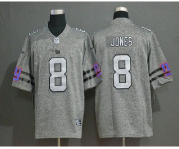 Men's New York Giants #8 Daniel Jones 2019 Gray Gridiron Vapor Untouchable Stitched NFL Nike Limited Jersey