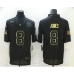 Men's New York Giants #8 Daniel Jones Black 2020 Salute To Service Stitched NFL Nike Limited Jersey