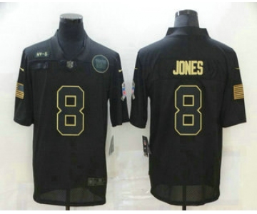 Men's New York Giants #8 Daniel Jones Black 2020 Salute To Service Stitched NFL Nike Limited Jersey