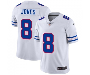 New York Giants #8 Daniel Jones Nike White Team Logo Vapor Limited NFL Jersey