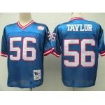 New York Giants #56 Lawrence Taylor Blue Throwback Jersey