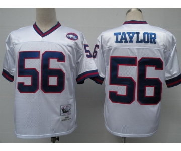 New York Giants #56 Lawrence Taylor White Throwback Jersey