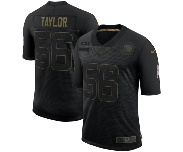 Nike Giants 56 Lawrence Taylor Black 2020 Salute To Service Limited Jersey