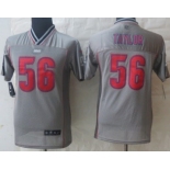 Nike New York Giants #56 Lawrence Taylor 2013 Gray Vapor Kids Jersey