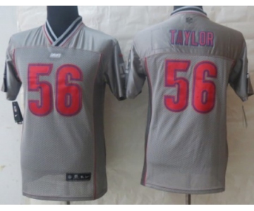 Nike New York Giants #56 Lawrence Taylor 2013 Gray Vapor Kids Jersey