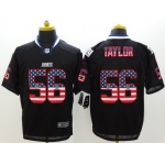 Nike New York Giants #56 Lawrence Taylor 2014 USA Flag Fashion Black Elite Jersey