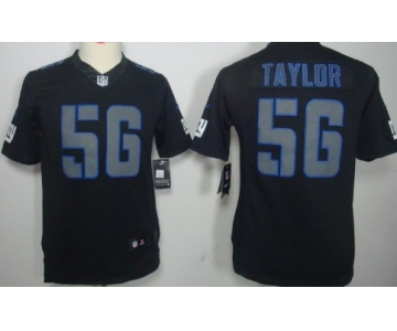 Nike New York Giants #56 Lawrence Taylor Black Impact Limited Kids Jersey