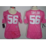 Nike New York Giants #56 Lawrence Taylor Breast Cancer Awareness Pink Womens Jersey
