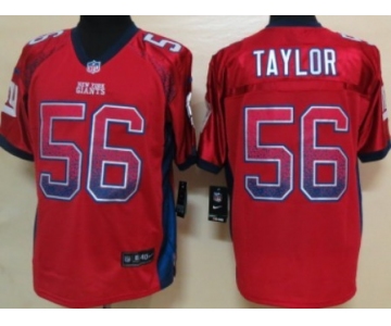 Nike New York Giants #56 Lawrence Taylor Drift Fashion Red Elite Jersey