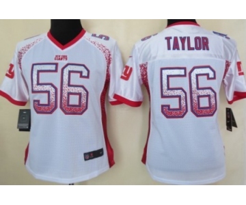 Nike New York Giants #56 Lawrence Taylor Drift Fashion White Womens Jersey