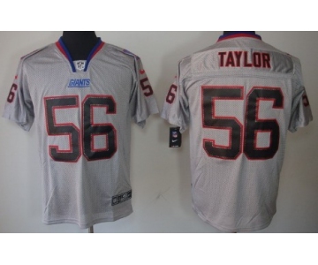 Nike New York Giants #56 Lawrence Taylor Lights Out Gray Elite Jersey