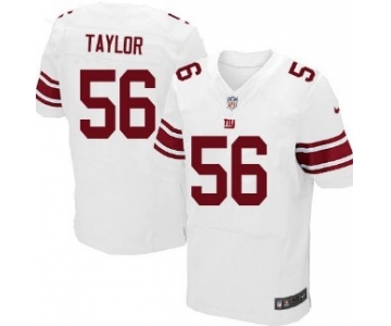 Nike New York Giants #56 Lawrence Taylor White Elite Jersey