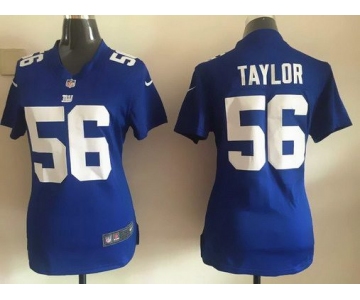 Women's New York Giants #56 Lawrence Taylor Royal Blue Retired Player NFL Nike Game Jersey