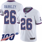 Giants #26 Saquon Barkley White Men's Stitched Football Limited Rush 100th Season Jersey