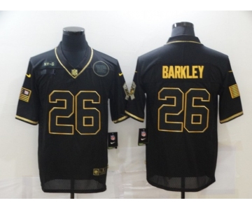 Men's New York Giants #26 Saquon Barkley Black Gold 2020 Salute To Service Stitched NFL Nike Limited Jersey