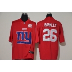 Men's New York Giants #26 Saquon Barkley Red 2020 Big Logo Number Vapor Untouchable Stitched NFL Nike Fashion Limited Jersey