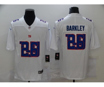 Men's New York Giants #26 Saquon Barkley White 2020 Shadow Logo Vapor Untouchable Stitched NFL Nike Limited Jersey