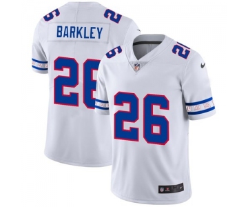 New York Giants #26 Saquon Barkley Nike White Team Logo Vapor Limited NFL Jersey