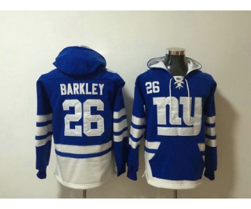 New York Giants #26 Saquon Barkley Royal Blue Stitched Pullover Hoodie