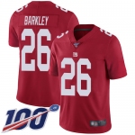 Nike Giants #26 Saquon Barkley Red Men's Stitched NFL Limited Inverted Legend 100th Season Jersey