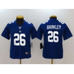 Nike Giants #26 Saquon Barkley Royal Youth 2018 NFL Draft Pick Limited Jersey