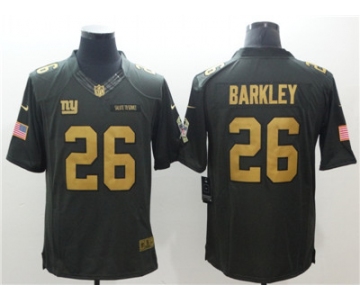 Nike New York Giants #26 Saquon Barkley Gold Anthracite Salute To Service Limited Jersey