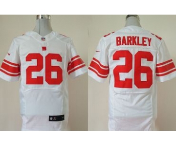 Nike New York Giants #26 Saquon Barkley White 2018 NFL Draft Pick Elite Jersey