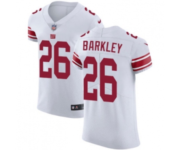 Nike New York Giants #26 Saquon Barkley White Men's Stitched NFL Vapor Untouchable Elite Jersey