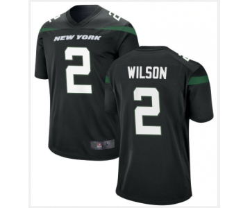Men New York Jets #2 Zach Wilson Jersey Black 2021 Game Football