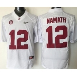 Men's Alabama Crimson Tide #12 Joe Namath White 2016 Playoff Diamond Quest College Football Nike Limited Jersey