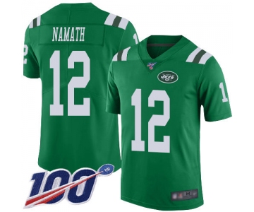 Nike Jets #12 Joe Namath Green Men's Stitched NFL Limited Rush 100th Season Jersey